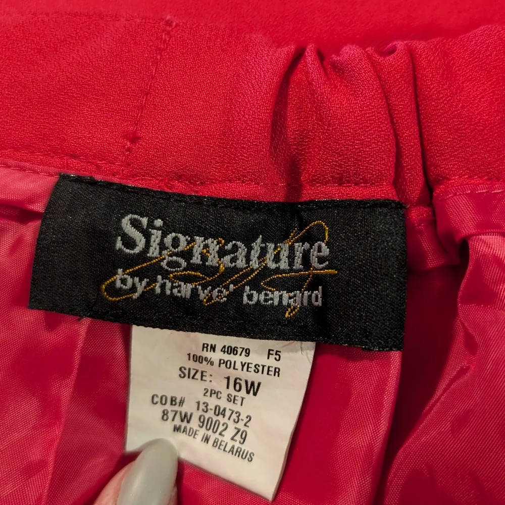 Signature By Harve Benard Vibrant Pink Pencil Midi Skirt, Size 16 W